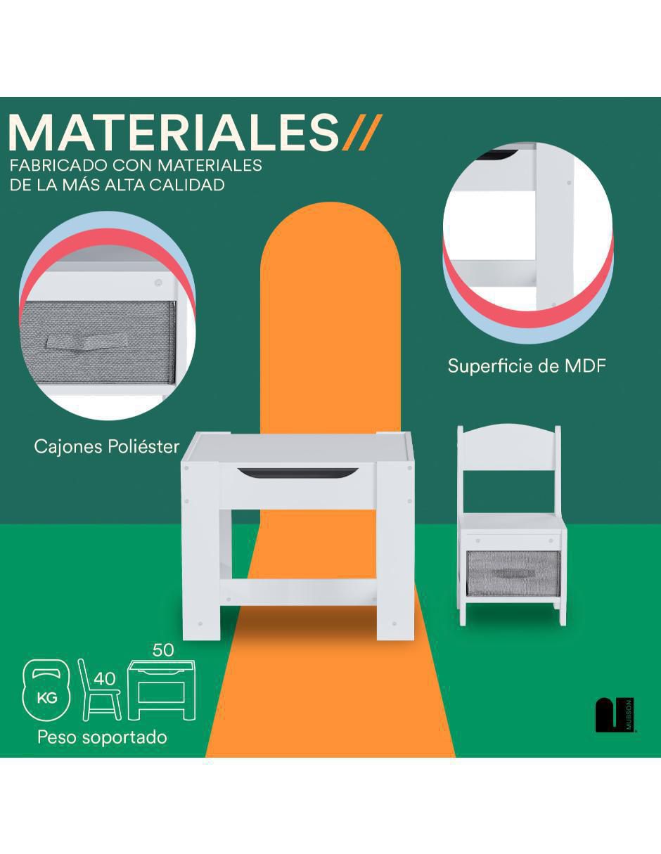 Mesa con silla armable Lommy Mubson