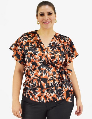 Blusa manga corta para mujer