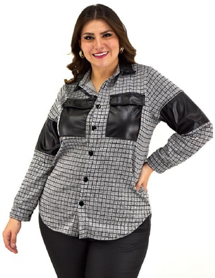 Blusa camisera manga larga para mujer