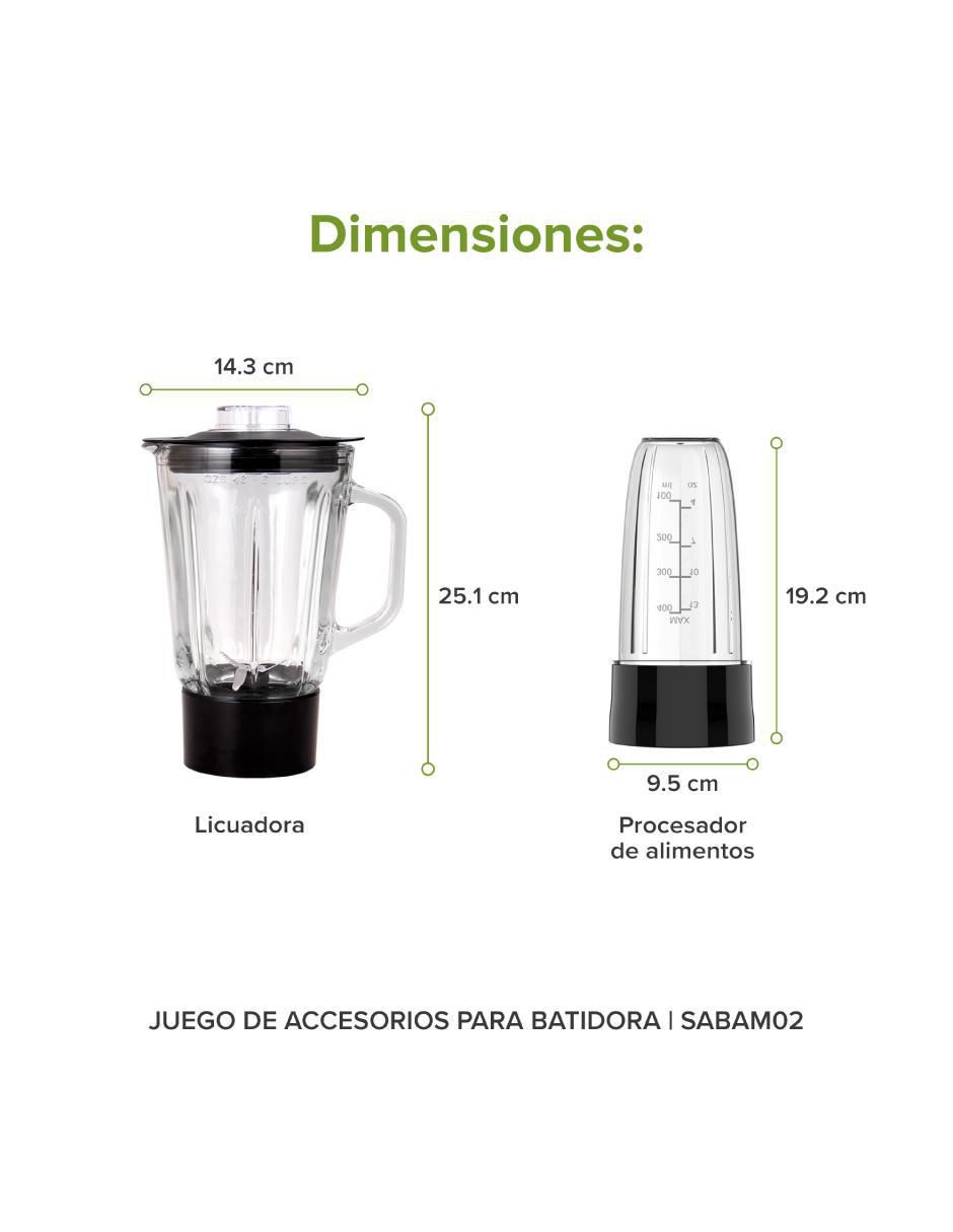 SET BATIDORA SABAM02 AVE, 1.5 L, NEGRO 6