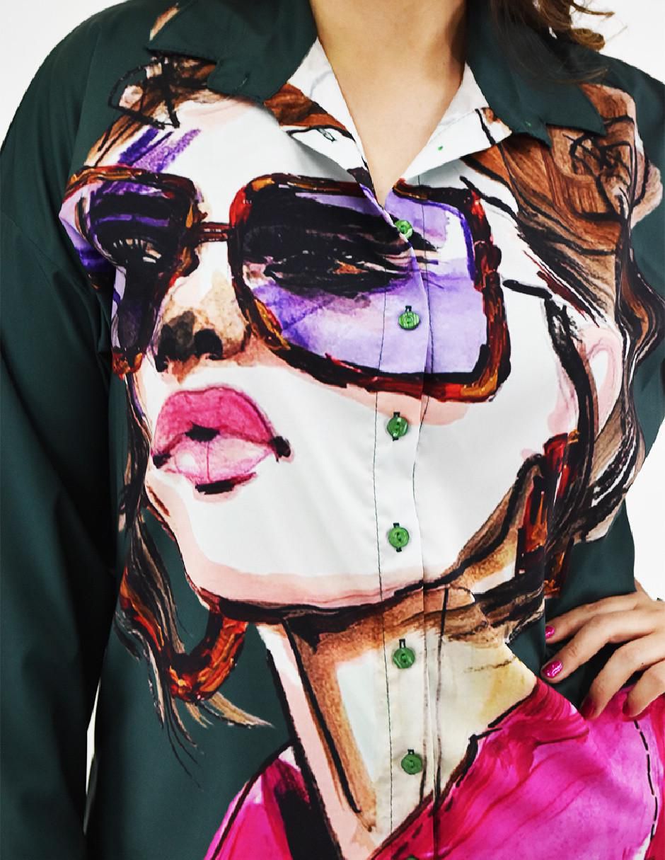 Blusa camisera manga larga para mujer 10