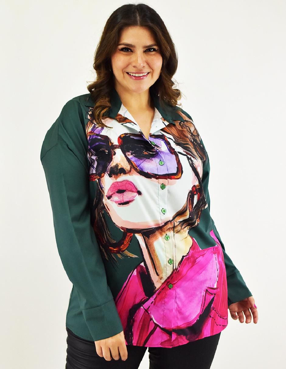 Blusa camisera manga larga para mujer 11