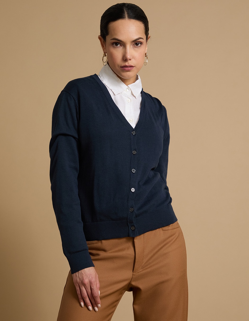 Suéter cuello v para mujer