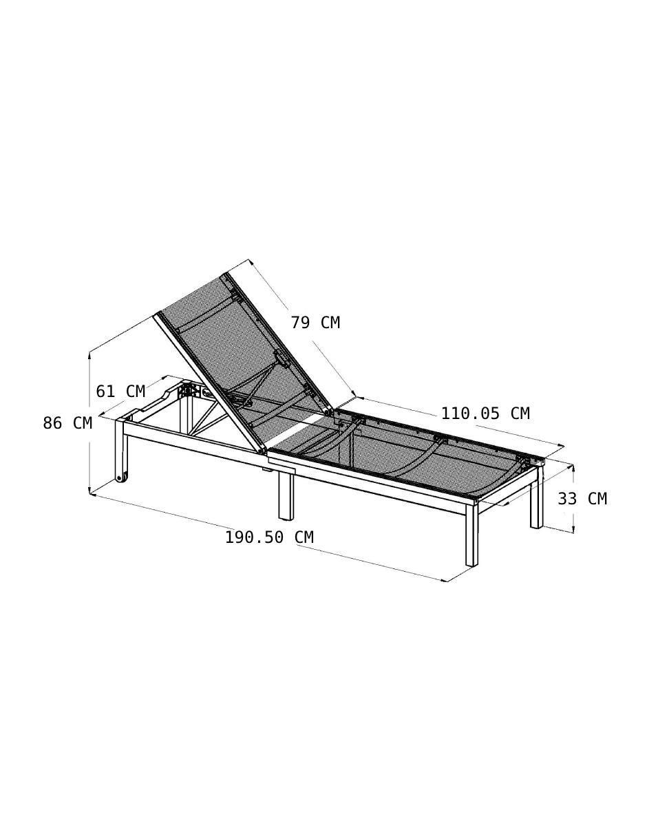 Camastro Kingsbury Lounger de madera eucalipto