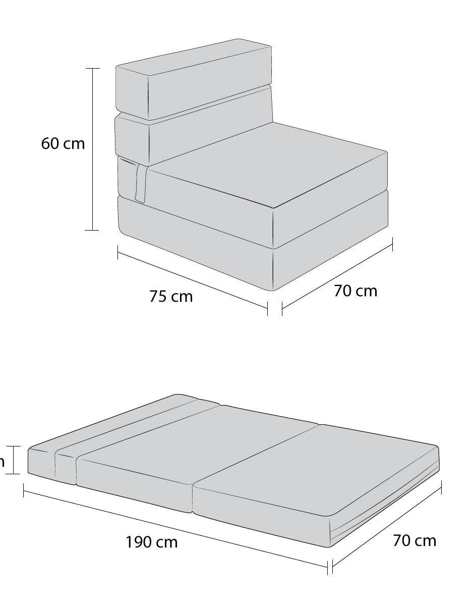 Sofá cama armable Puff de poliéster 6