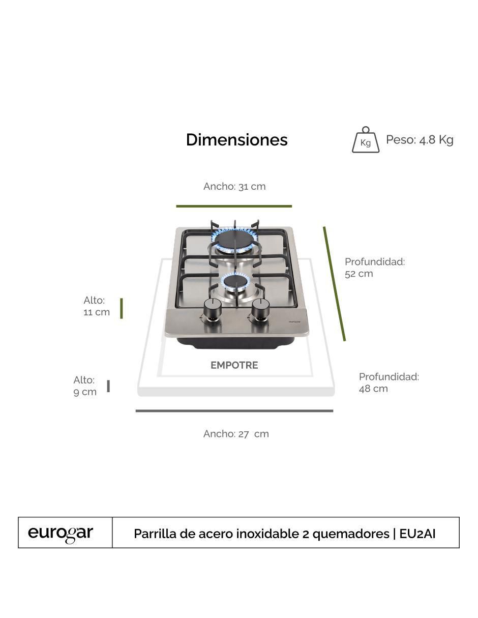Parrilla a gas lp empotrable Eurogar