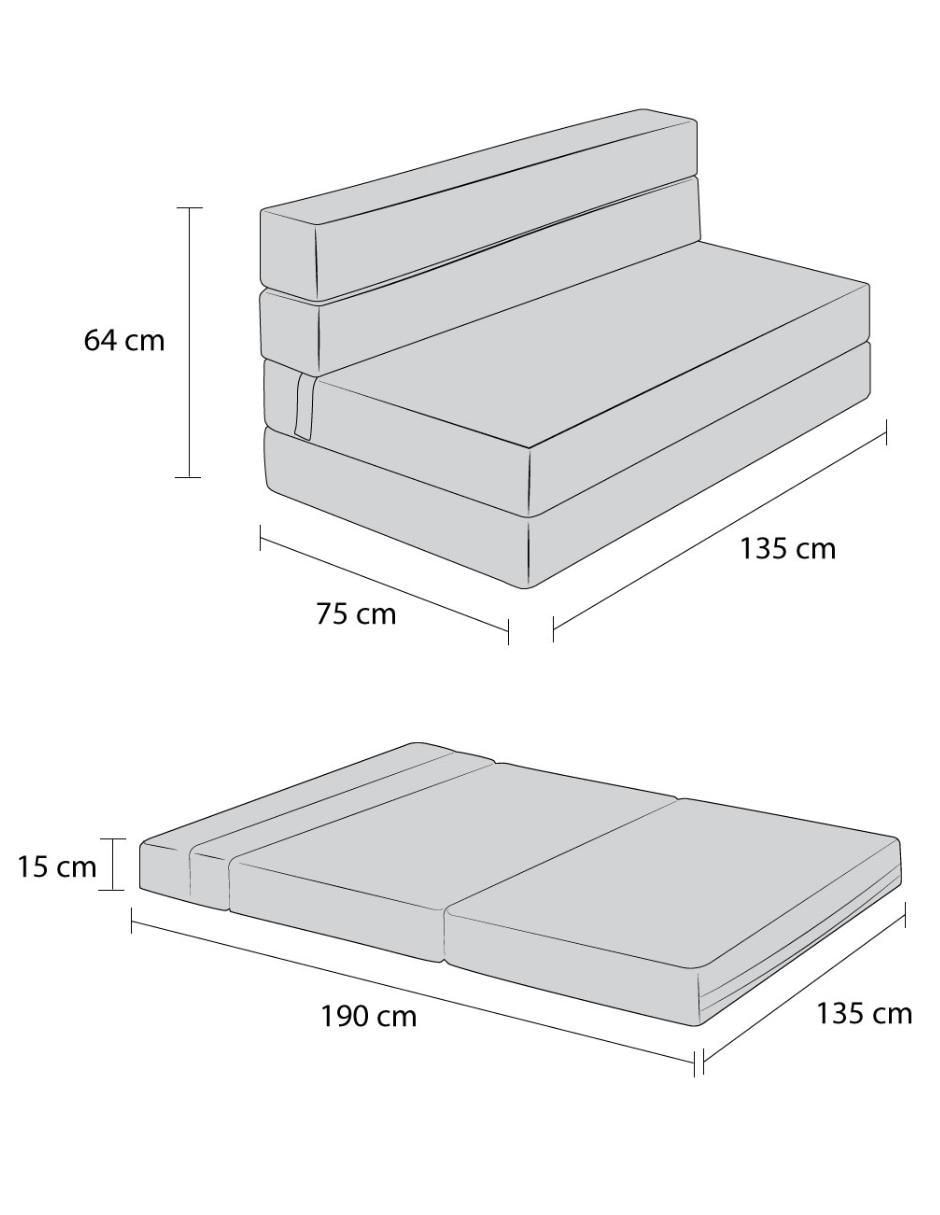 Sofá cama armable Puff de poliéster 6