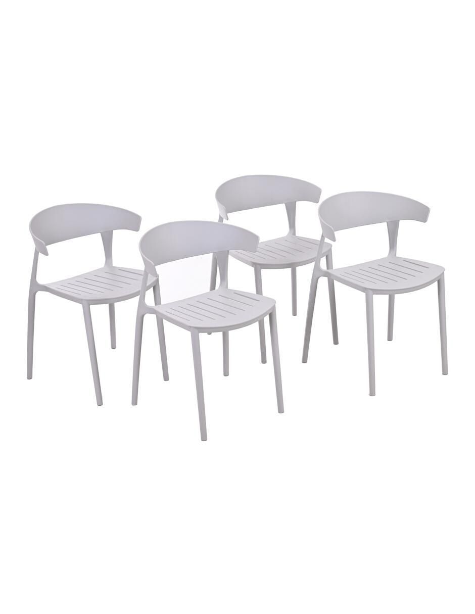 Juego de sillas 4 piezas de plástico