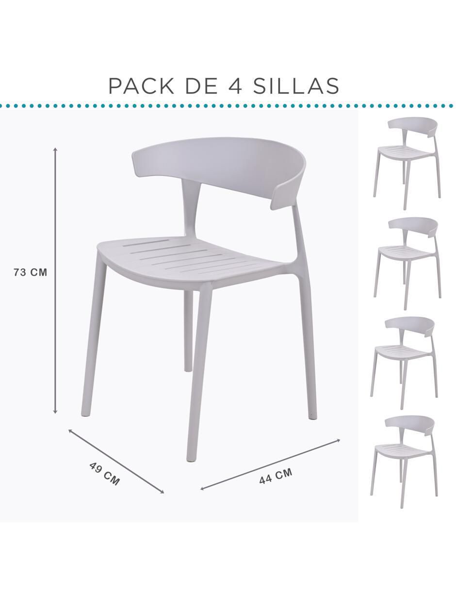 Juego de sillas 4 piezas de plástico 8
