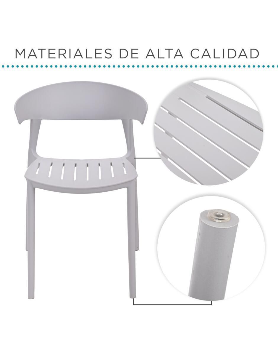 Juego de sillas 4 piezas de plástico 6
