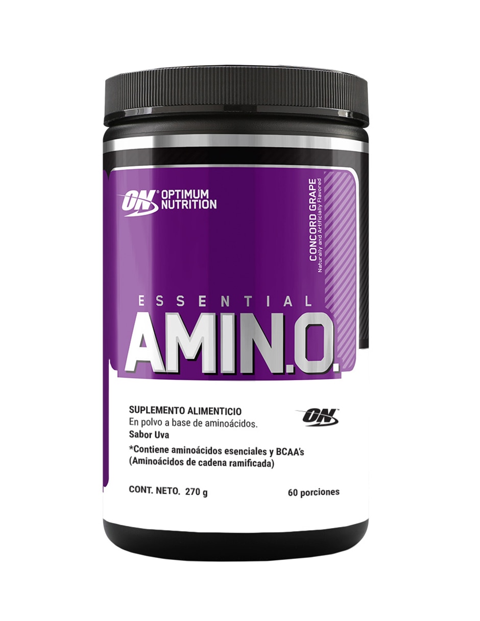 Essential Amin.o. Optimum Nutrition con aminoácidos y electrolitos sabor uva de 270 g