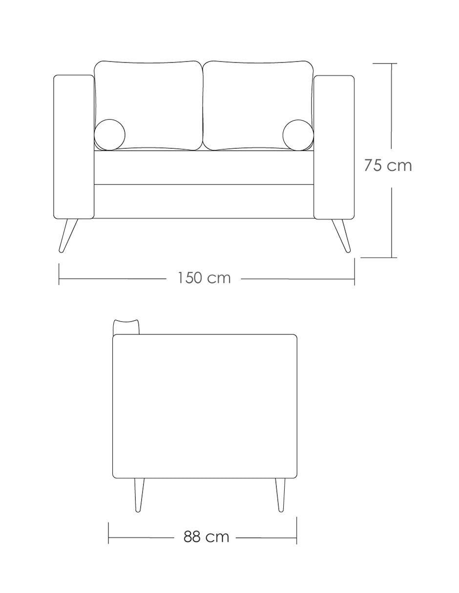 Love seat Berlín de lino 8
