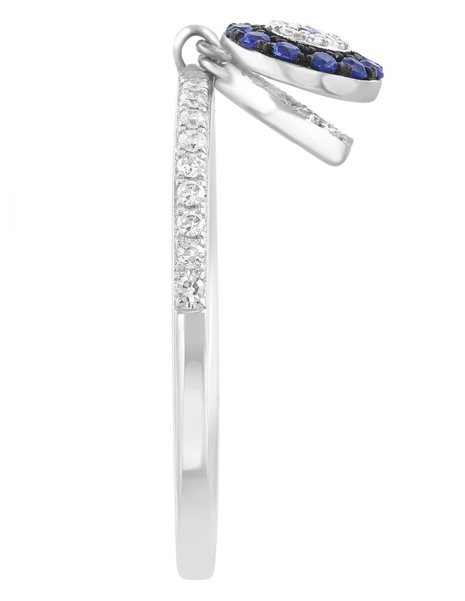 Anillo 14 K de oro zafiro y diamante pavé 3