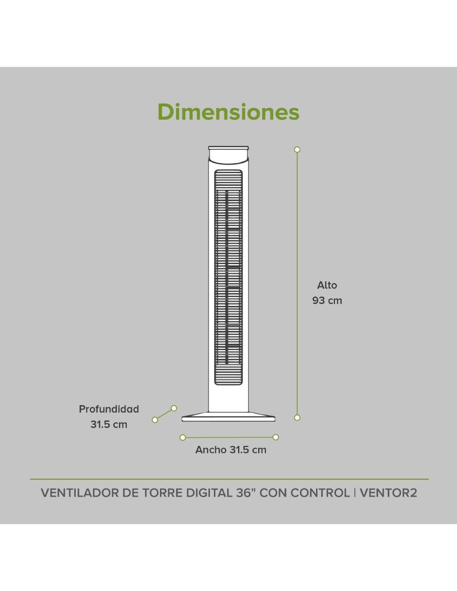 Ventilador de torre con control remoto 3 velocidades 5