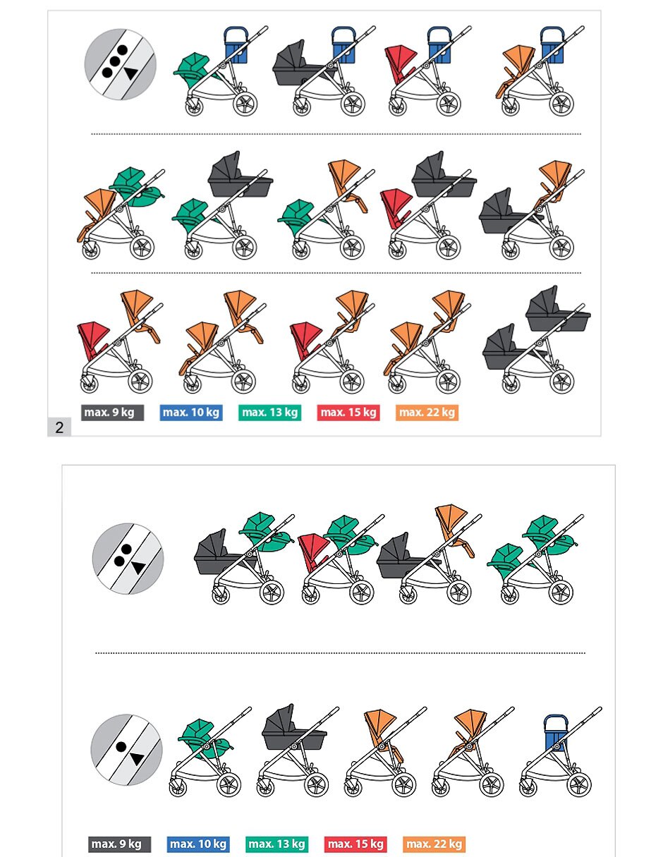 Carriola doble Gazelle S pegable 6