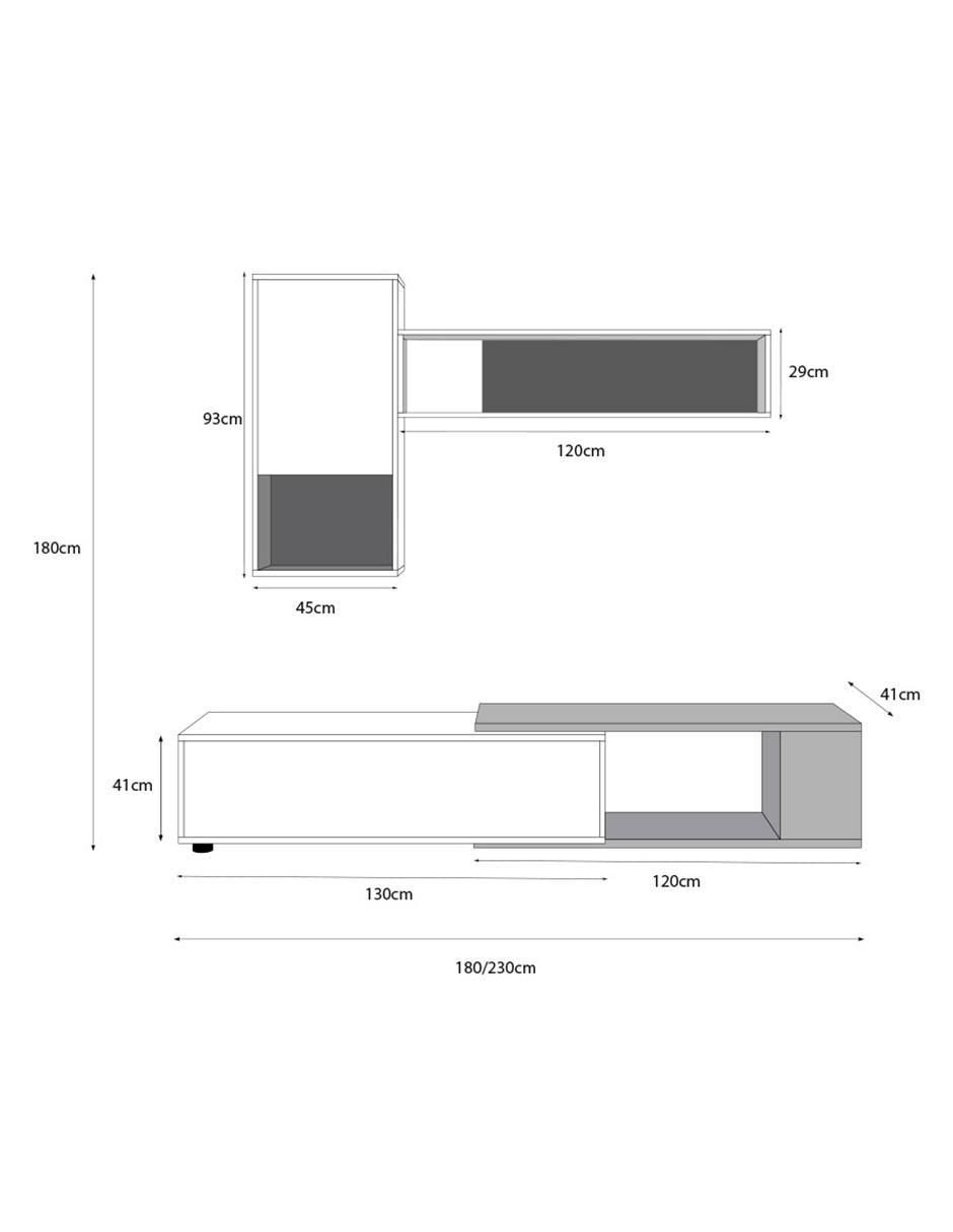 Mueble de TV armable Obi de MDF 4