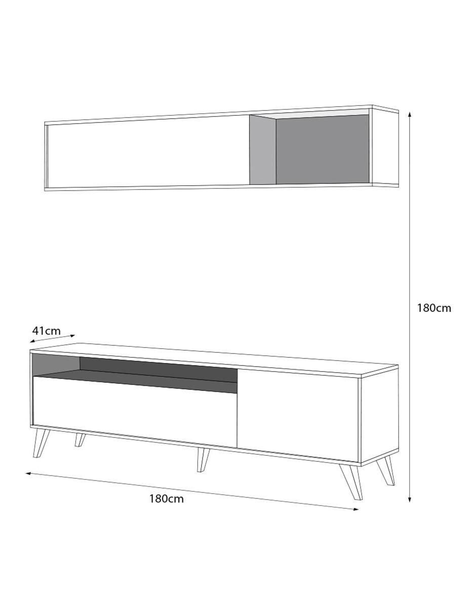 Mueble de TV armable Bonn de MDF 3
