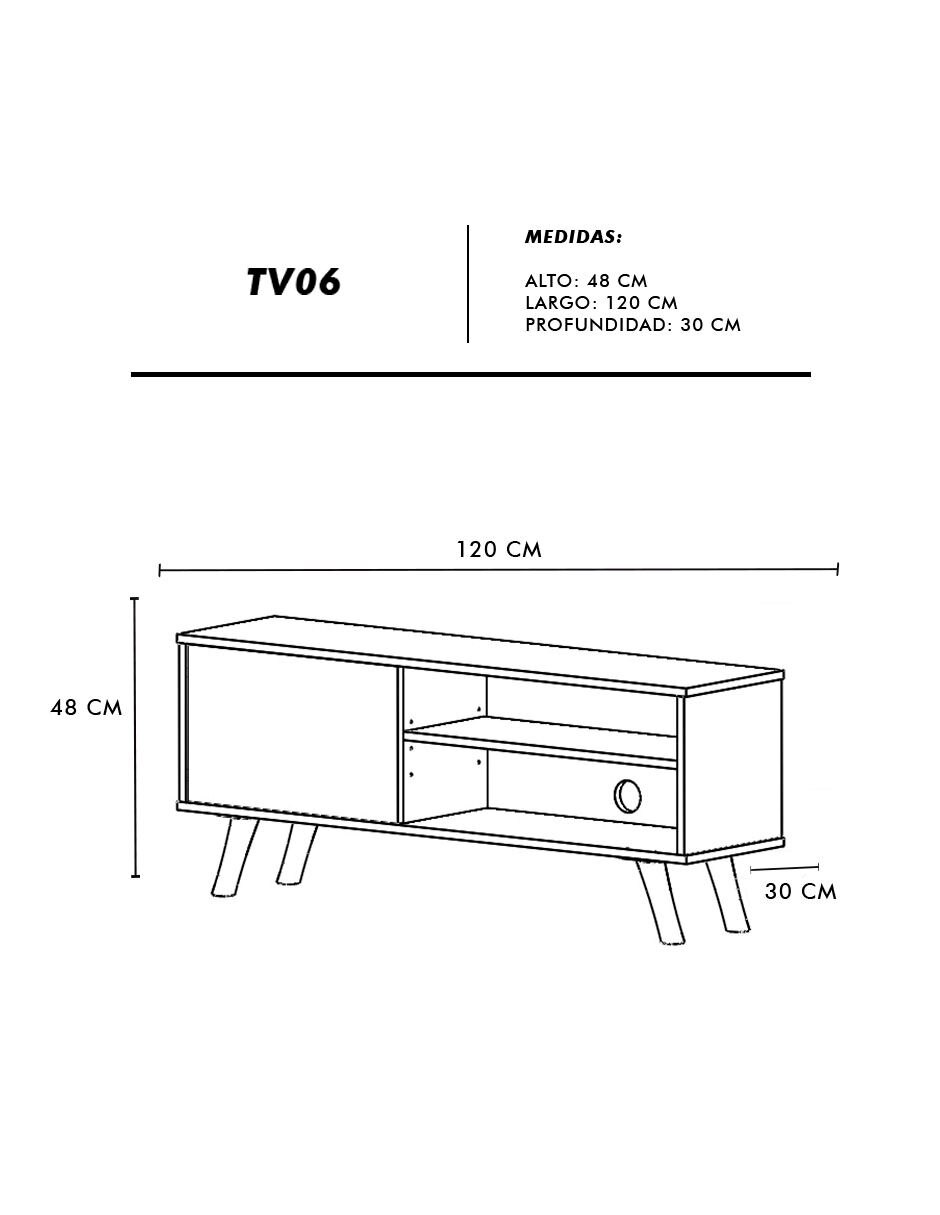 Mueble de TV armable de MDF 8