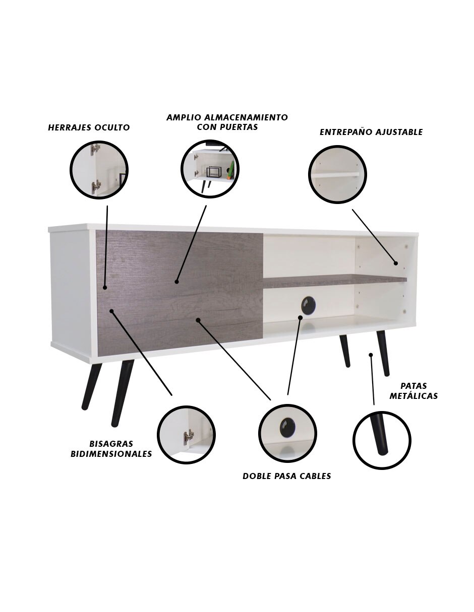 Mueble de TV armable de MDF 7