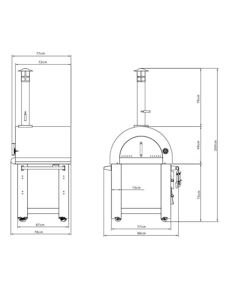 Horno para pizza HPO01SS para uso exterior 6