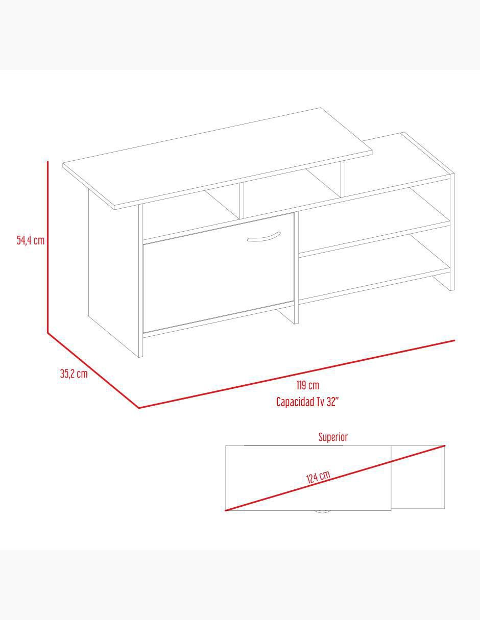 Mueble de TV armable Lima de melamina 7
