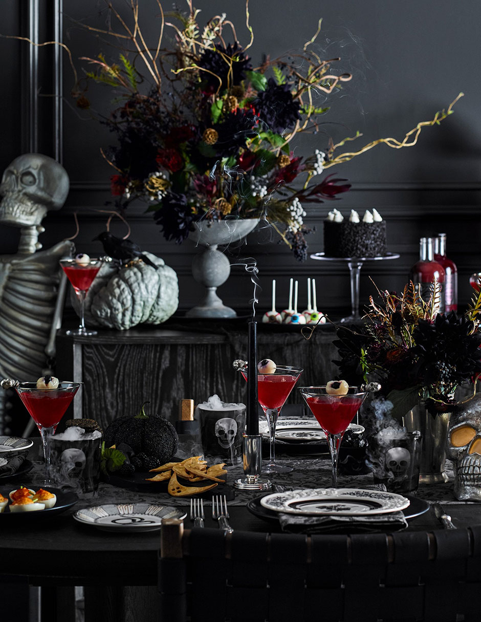 Set platos ensalada halloween Spooky de gres 4 piezas
