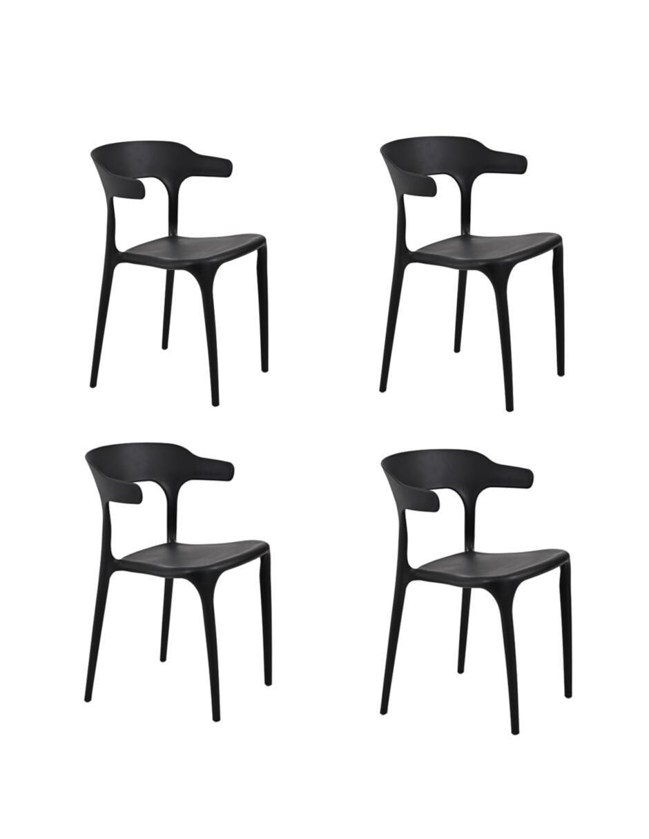 Juego de sillas 4 piezas de plástico 1