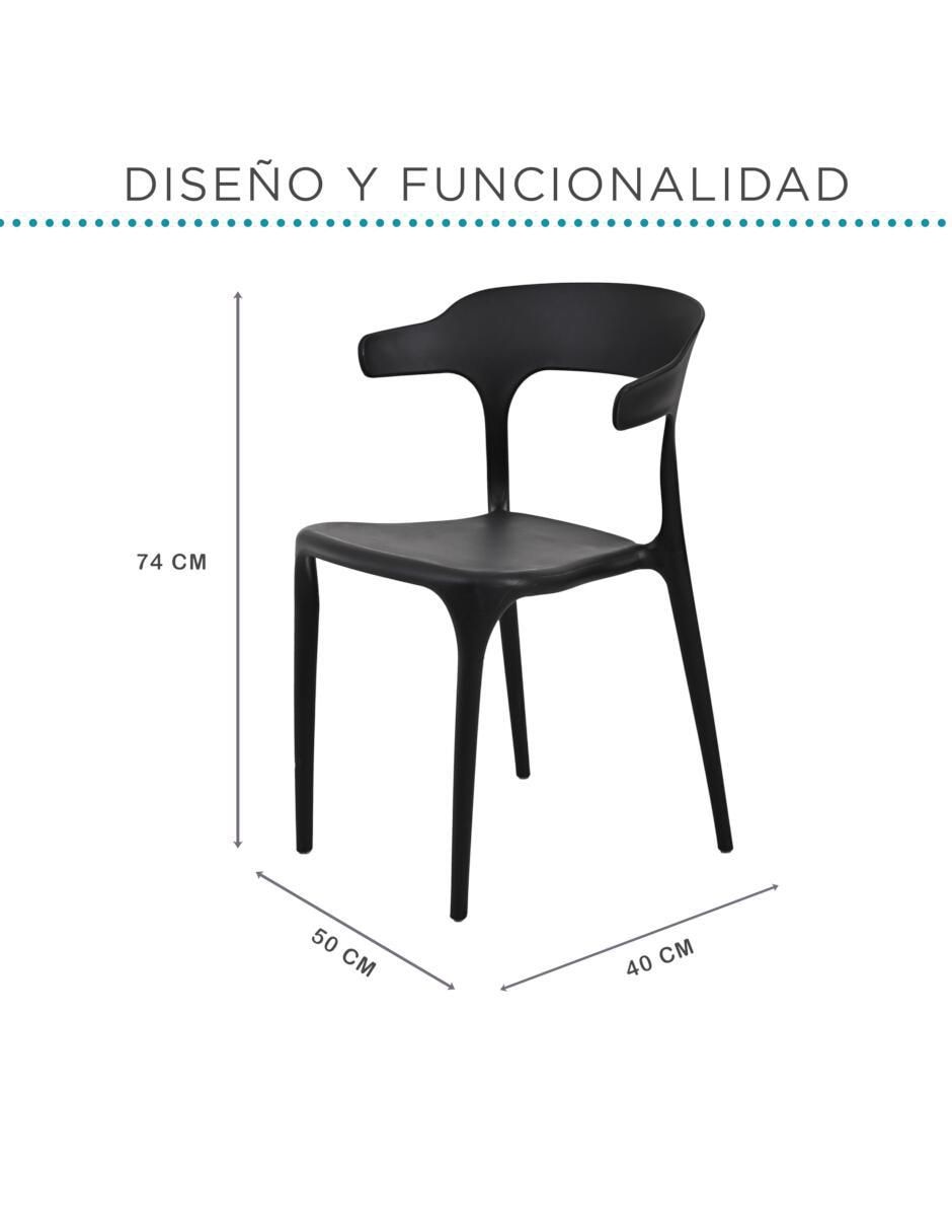 Juego de sillas 4 piezas de plástico 11