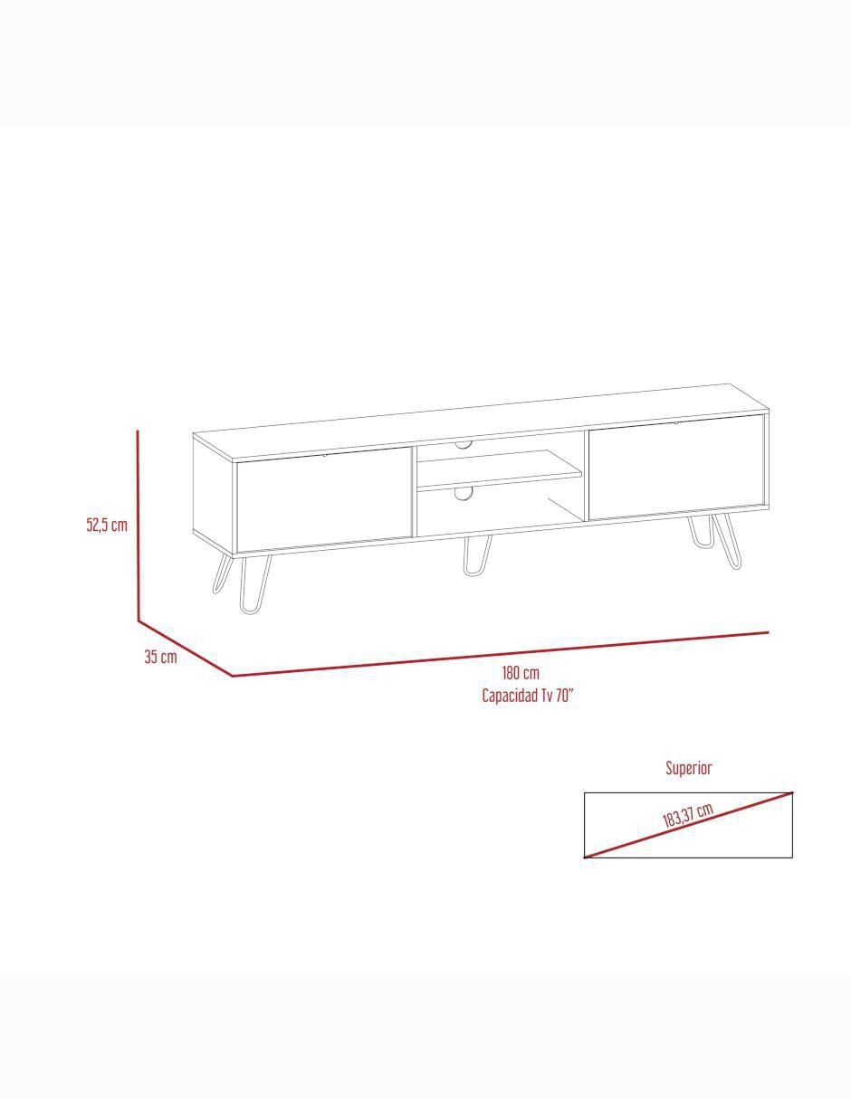 Mueble de TV armable Vassel de melamina 7