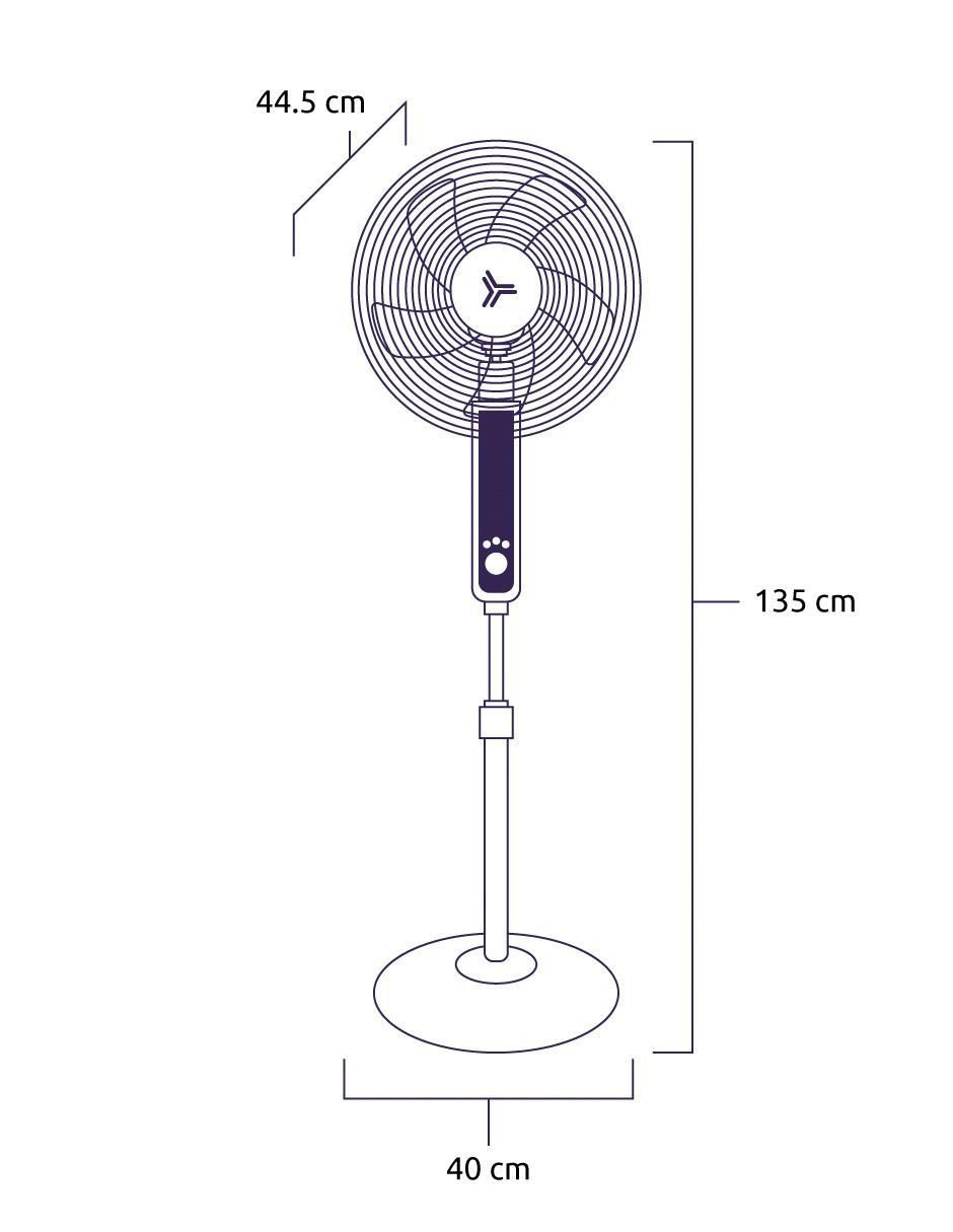 VENTILADOR DE PEDESTAL APOLO M, BLANCO
