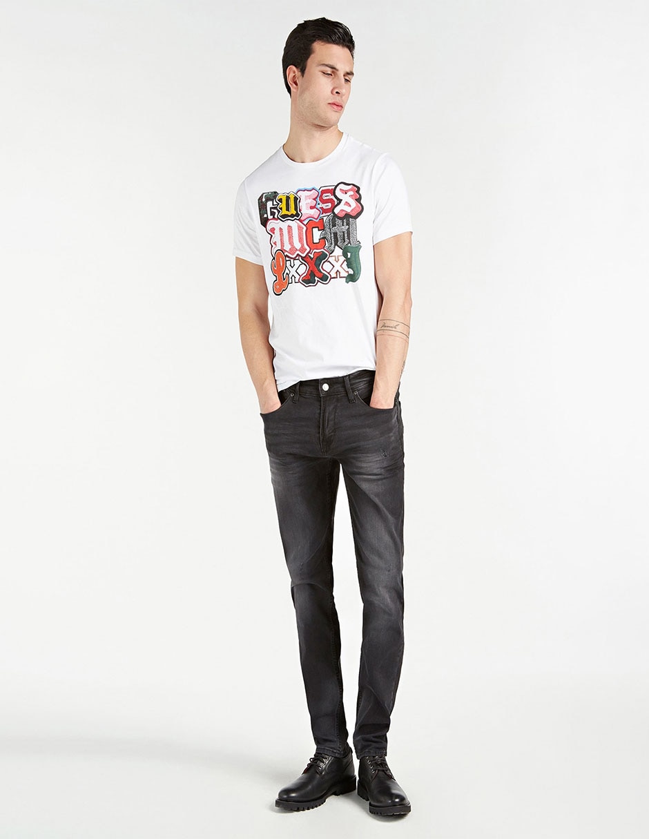 Jeans slim Guess deslavado para hombre