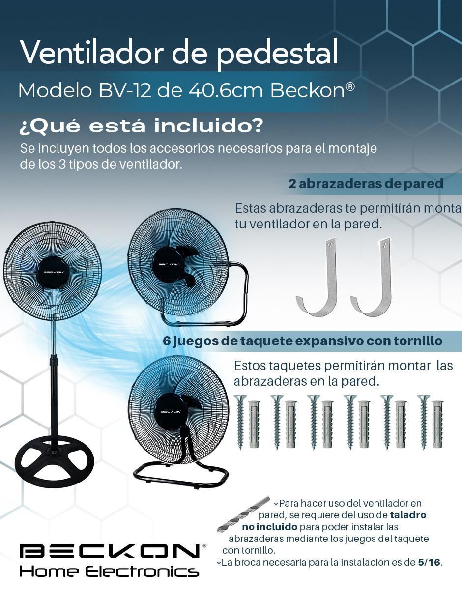 VENTILADOR DE PEDESTAL BV-12.24, NEGRO 3