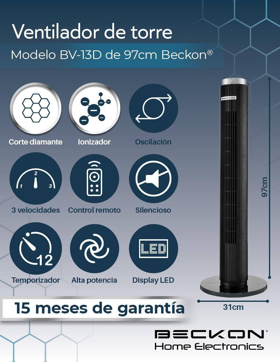 Ventilador de torre con control remoto 3 velocidades 8