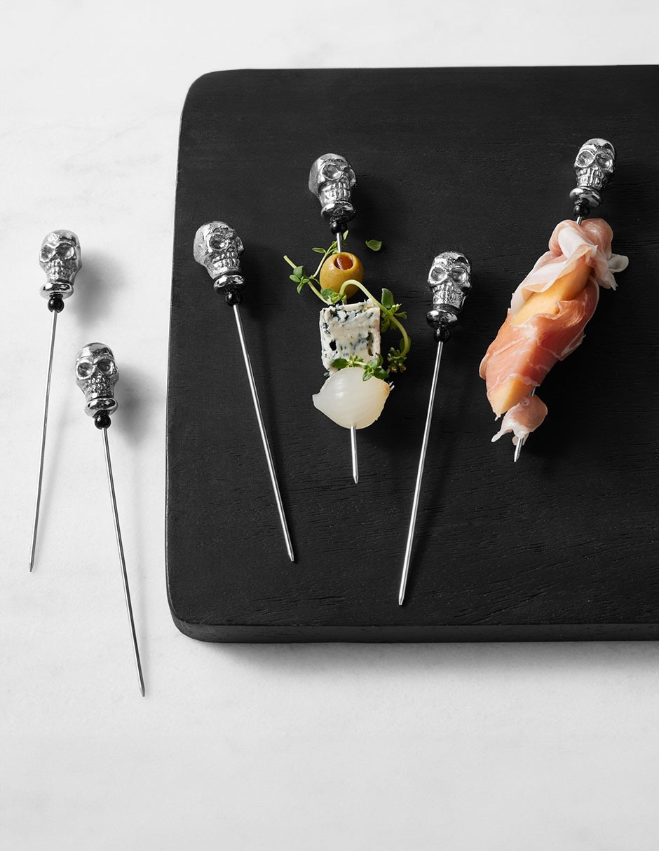 Palillos de Halloween Skull de acero inoxidable