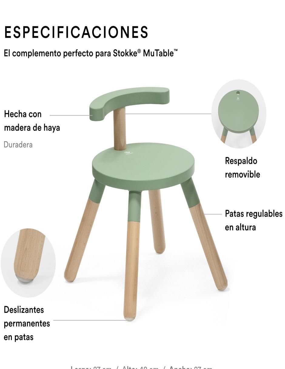 Silla infantil Mutable Stokke de madera Silla infantil Mutable Stokke de madera