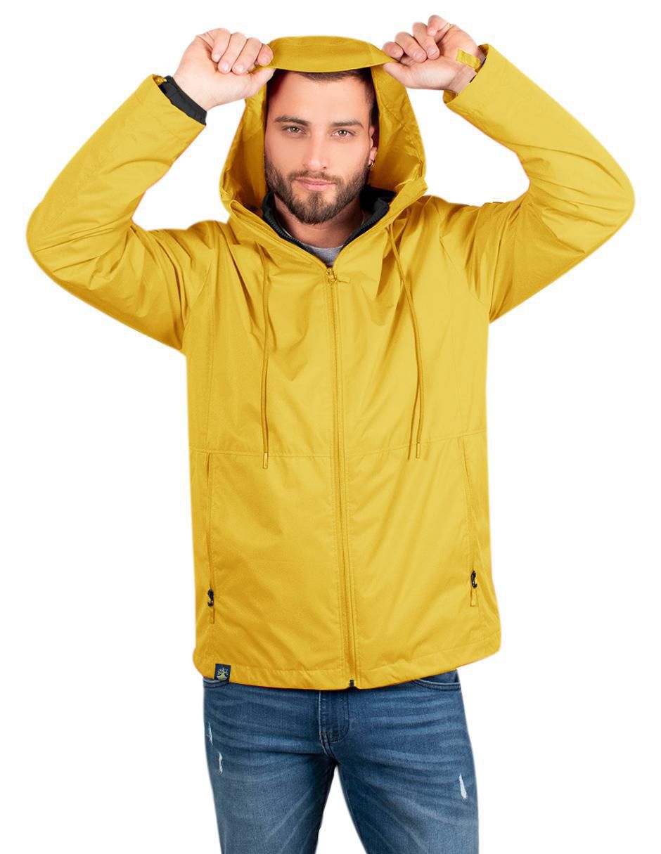 Chamarra casual impermeable con capucha para hombre 4