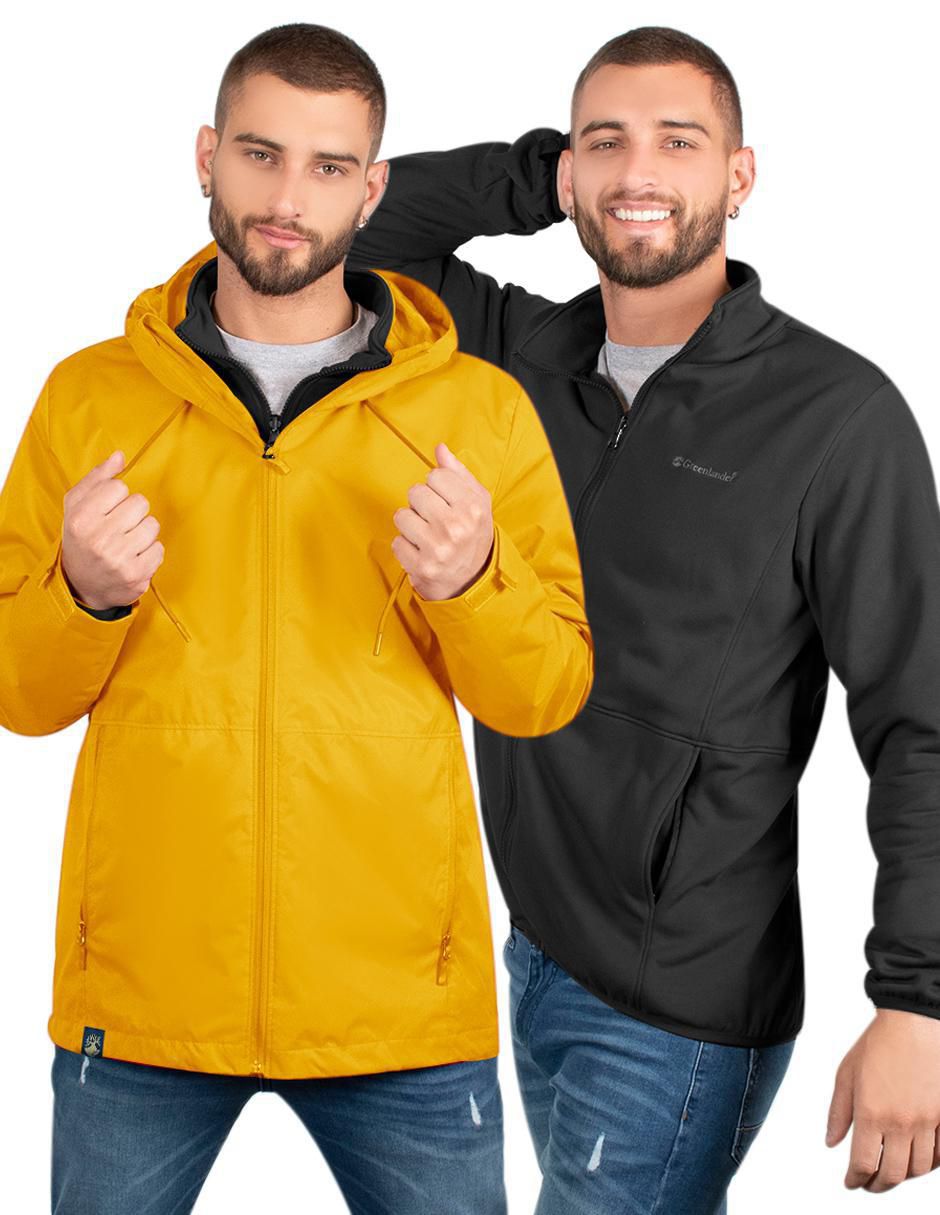 Chamarra casual impermeable con capucha para hombre 3