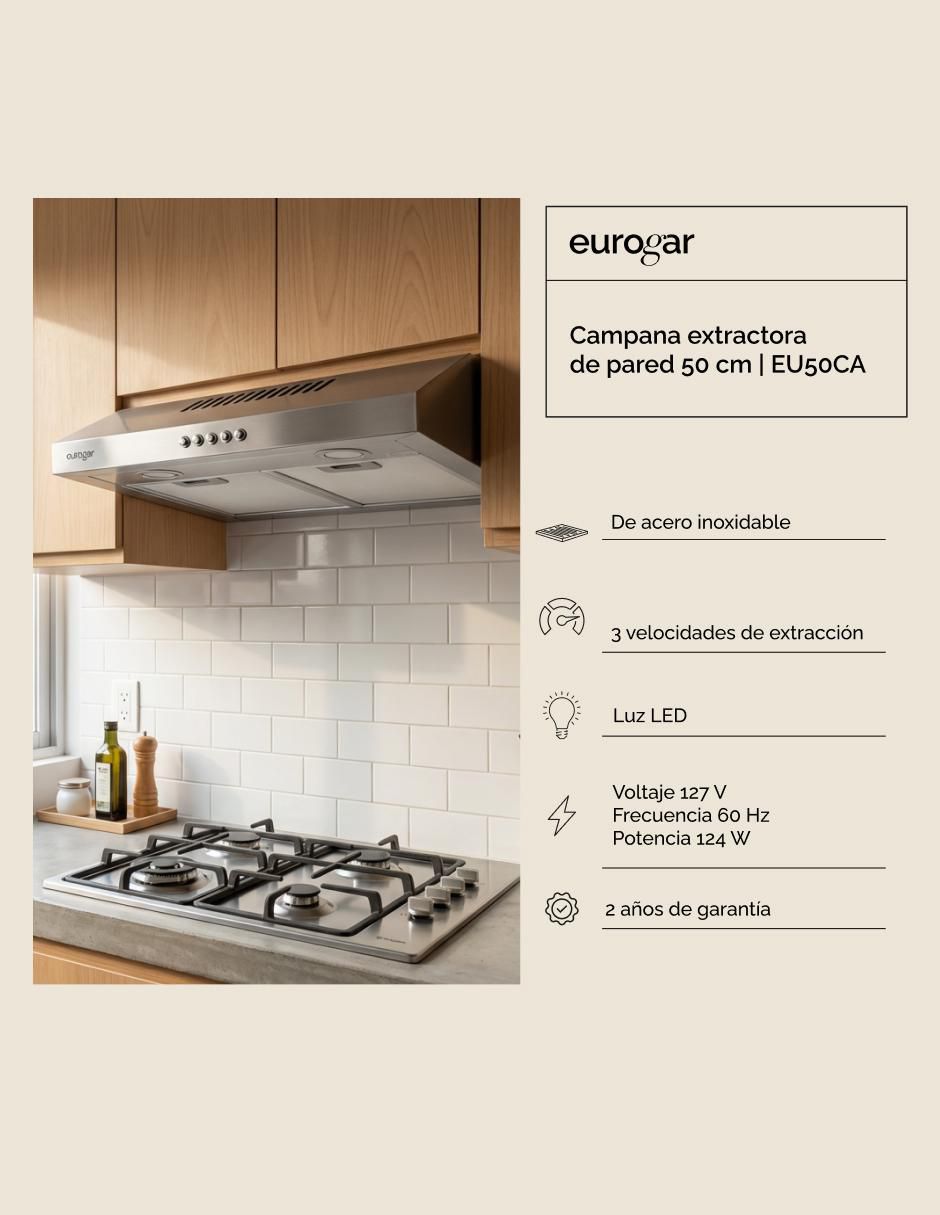 Campana de pared Eurogar EU50CA de acero inoxidable