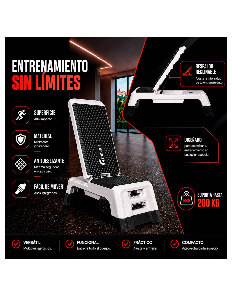 Step fitness para entrenamiento Centurfit Mkz-Stepmultineg