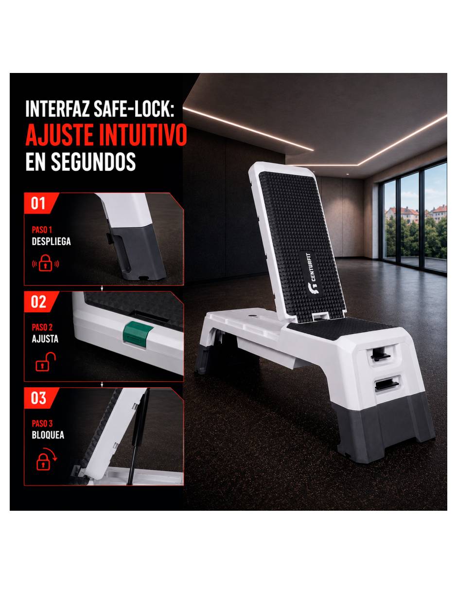 Step fitness para entrenamiento Centurfit Mkz-Stepmultineg