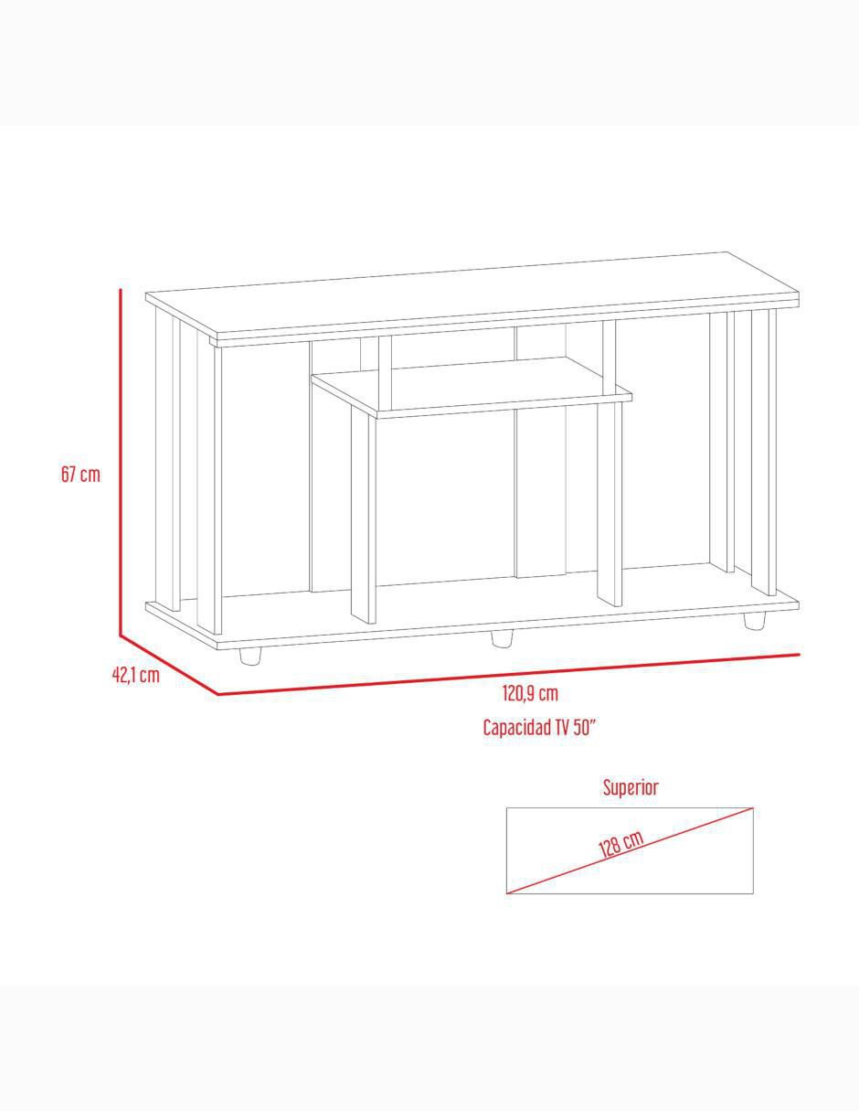 Mueble de TV armable Lannes de melamina 6