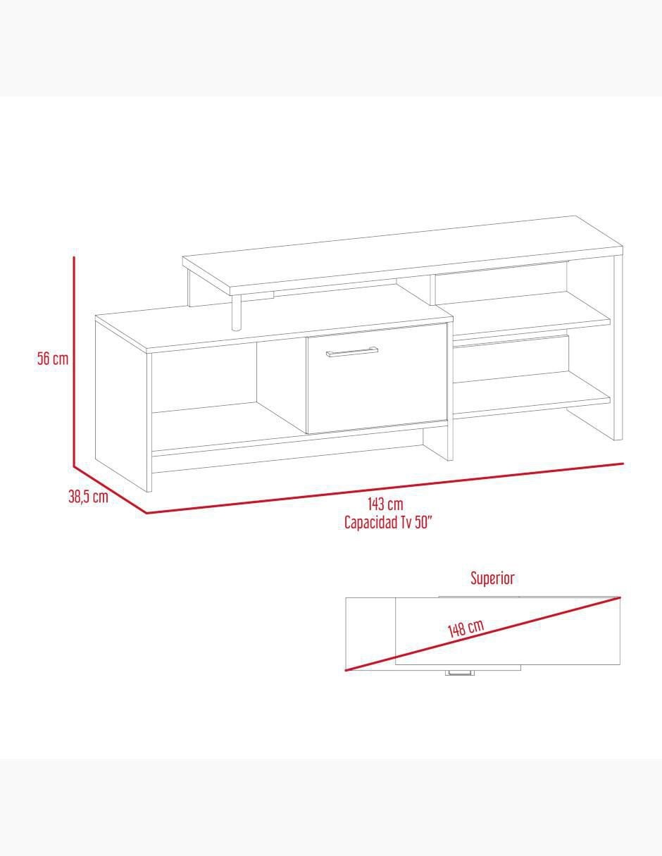 Mueble de TV armable Bengala de melamina 6