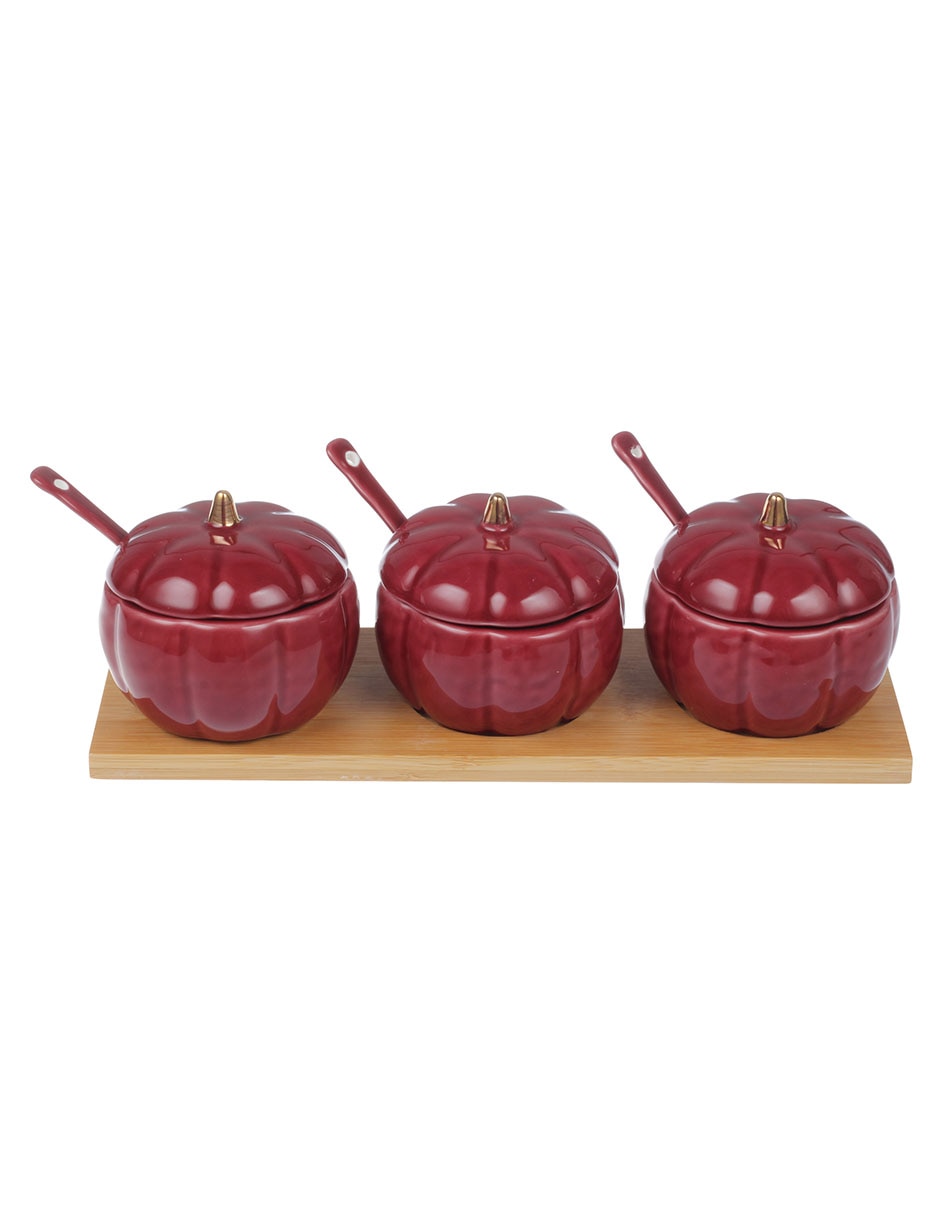 Set botanero Haus Burgundy de porcelana