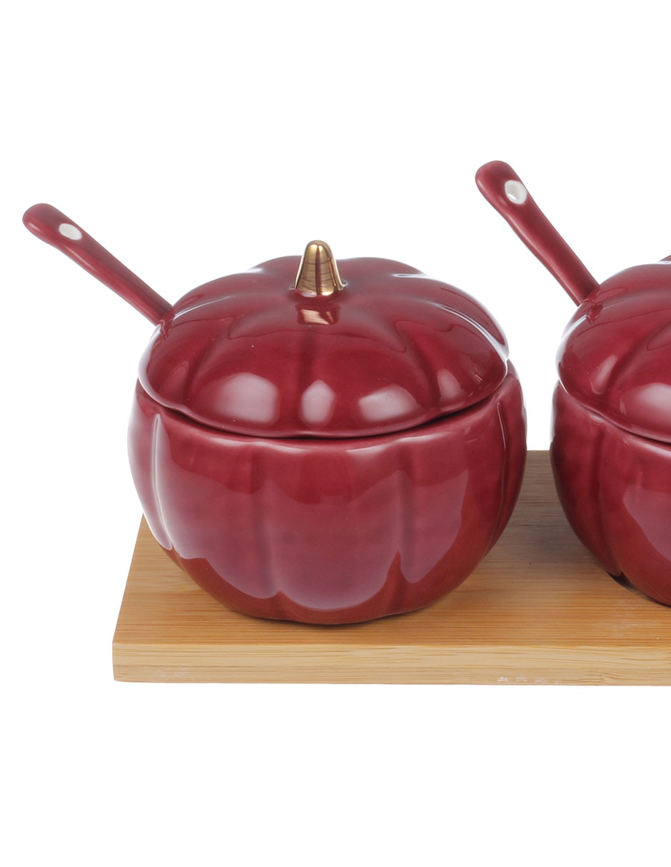 Set botanero Burgundy de porcelana