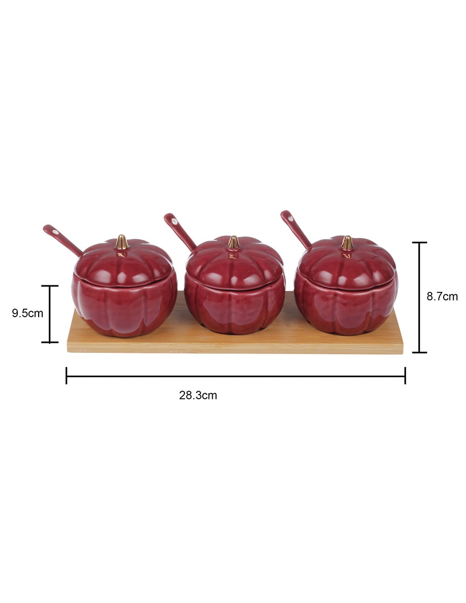 Set botanero Burgundy de porcelana 5