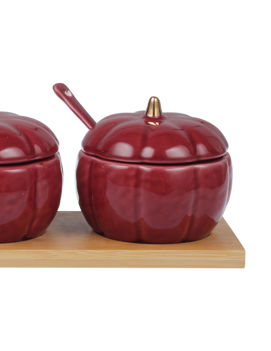 Set botanero Burgundy de porcelana