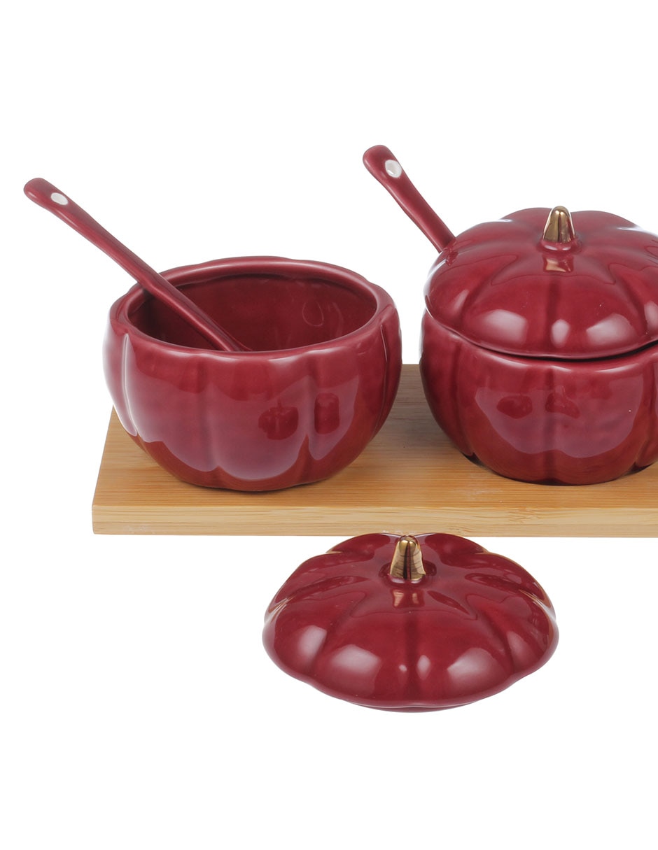 Set botanero Burgundy de porcelana
