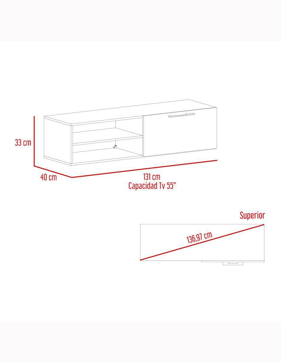 Mueble de TV armable Roatan de melamina 6