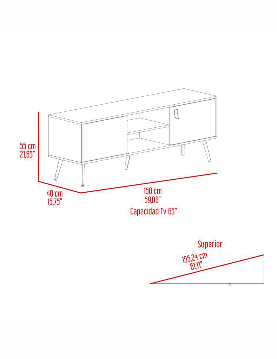 Mueble de TV armable Funnes de melamina 7