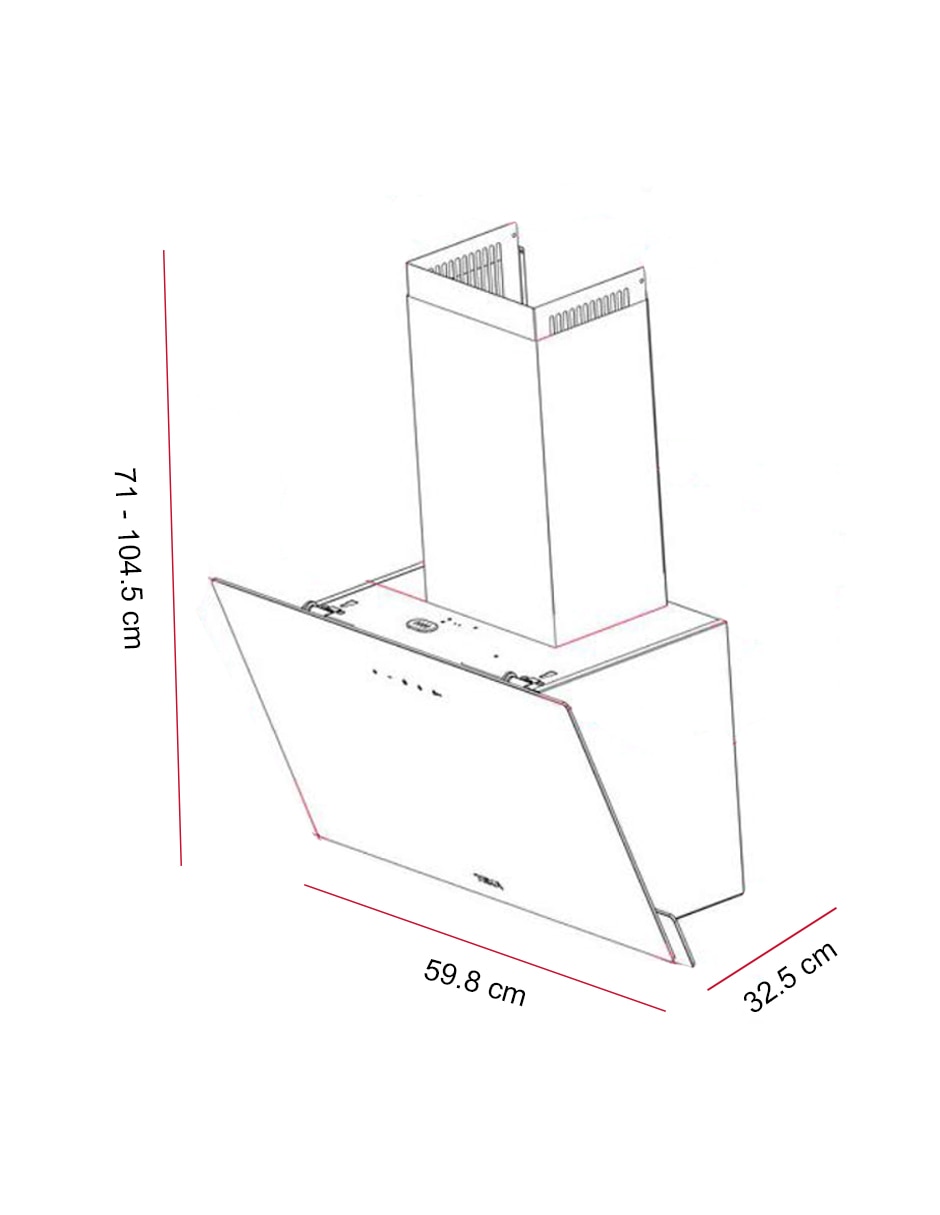 Campana de pared DVN 64030 TCL BK de vidrio 6